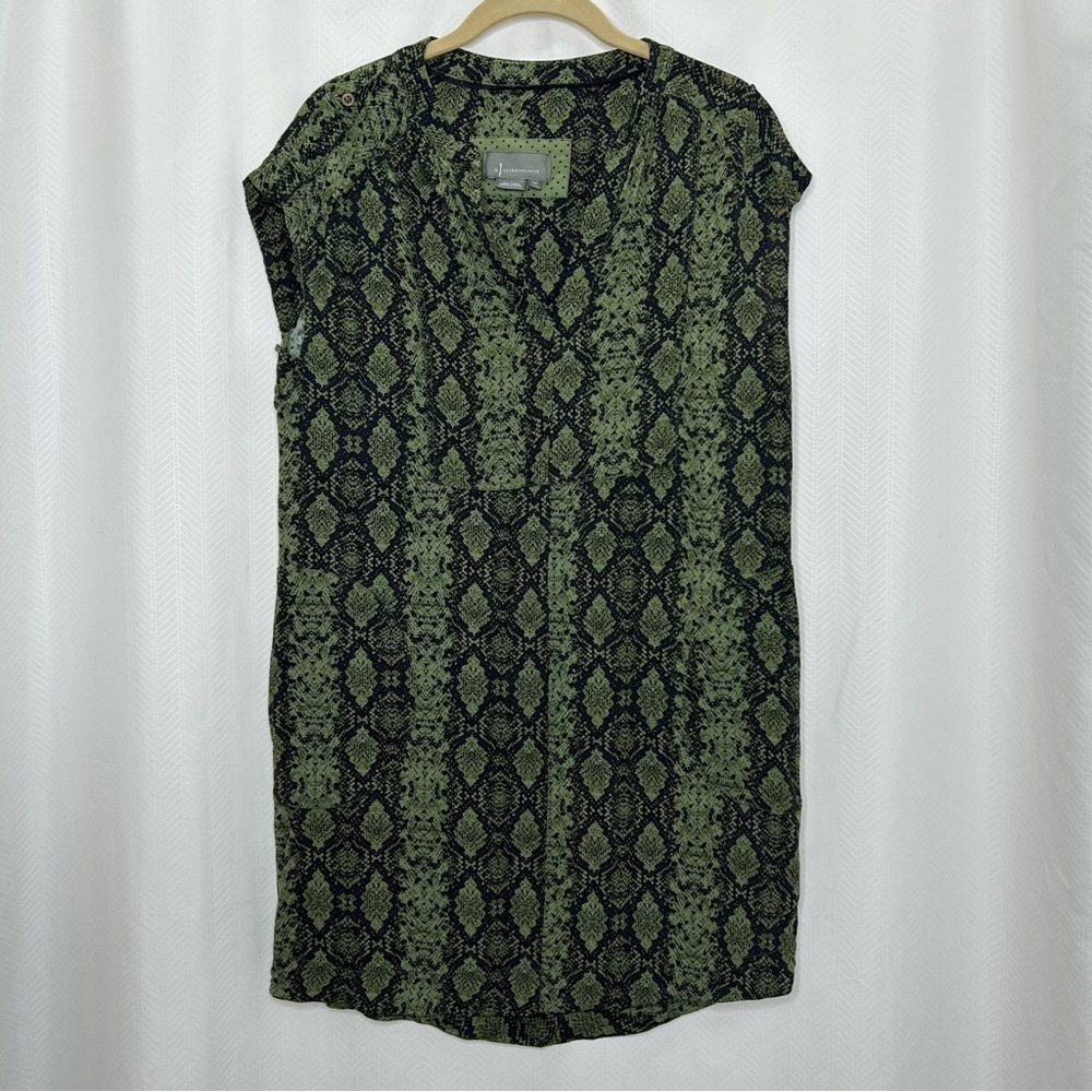 Anthropologie Rachel tunic dress green snakeskin print